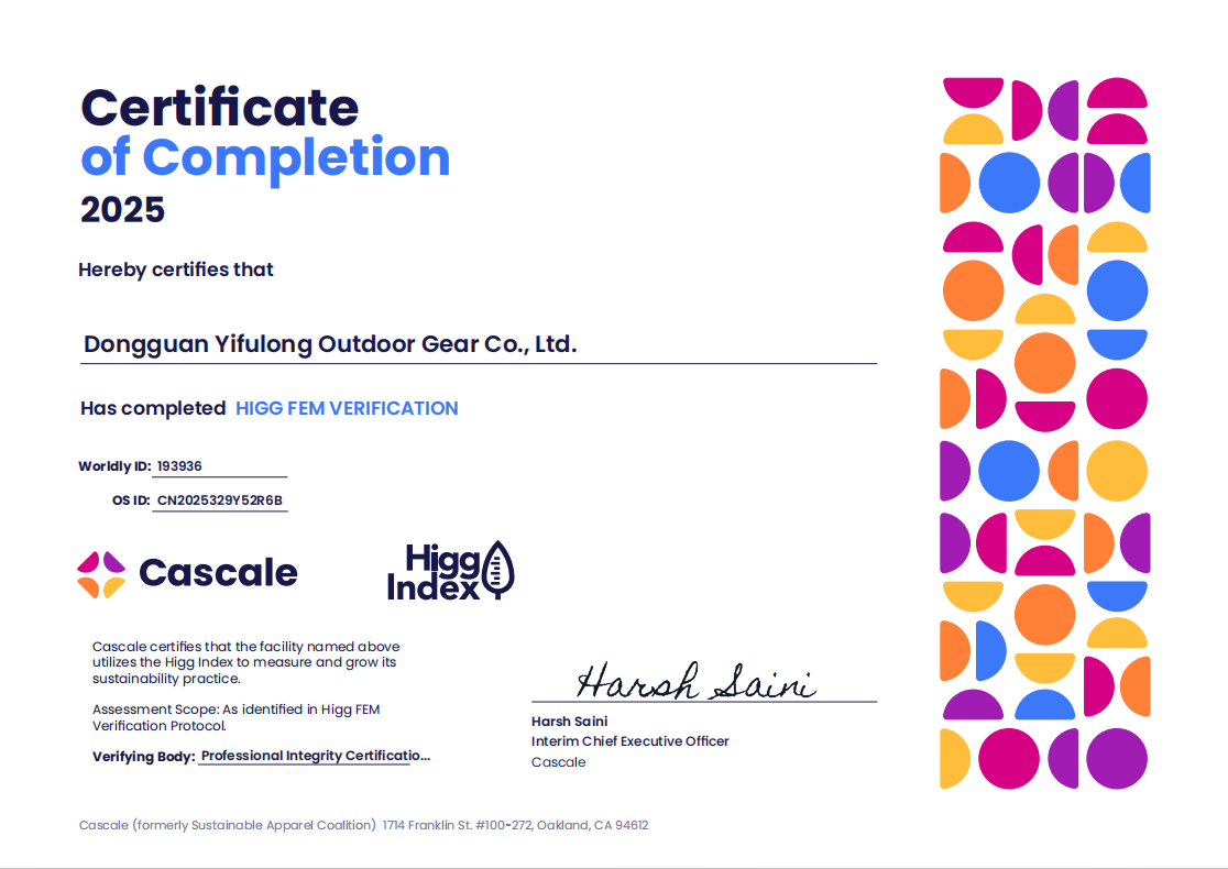 Yi FU Long HIGG Certificate Yi FU Long HIGG Certificate